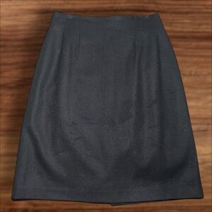 Prophecy Vintage Woman’s Wool Knee-Length Straight Skirt - Black - 12